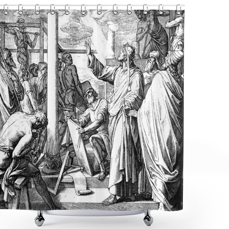 Personality  Solomon Builds Temple Shower Curtains