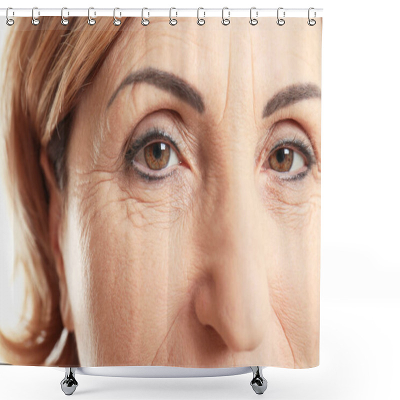 Personality  Senior Woman Face Shower Curtains