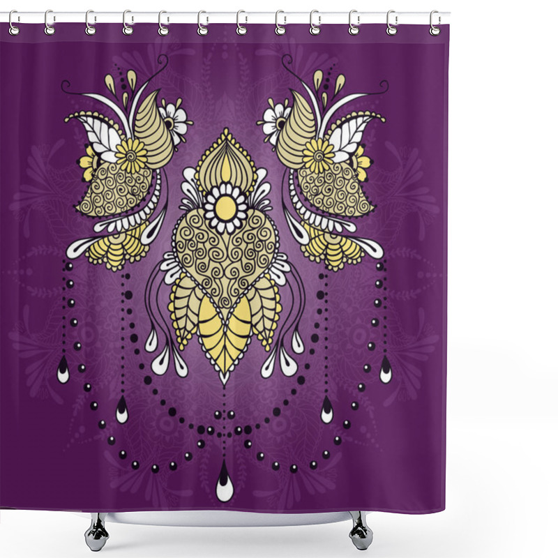 Personality  Mehndy Flowers Tattoo Template Shower Curtains