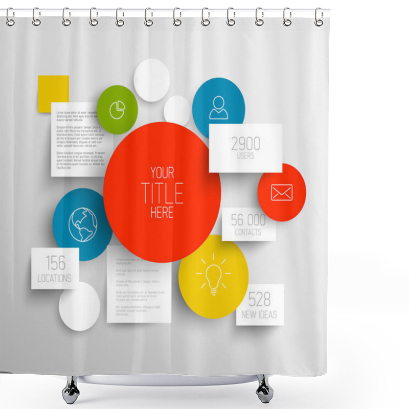 Personality  Vector Abstract Circles And Squares Infographic Template Shower Curtains