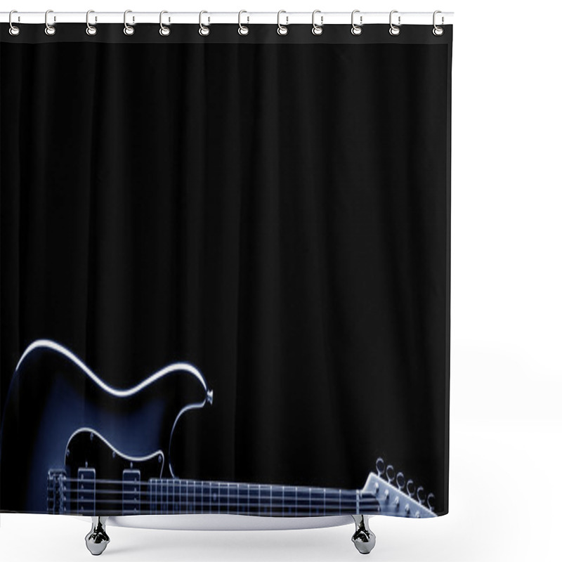 Personality  Blues Electric Guitar On Black Shower Curtains