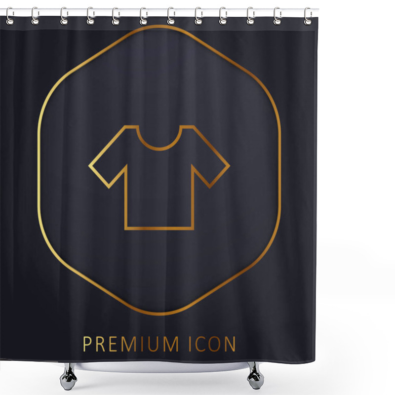 Personality  Basic T Shirt Golden Line Premium Logo Or Icon Shower Curtains