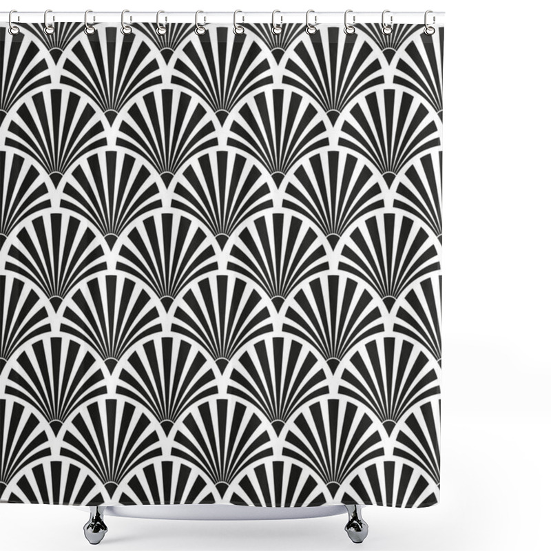 Personality  Seamless Art Deco Sunburst Pattern Shower Curtains