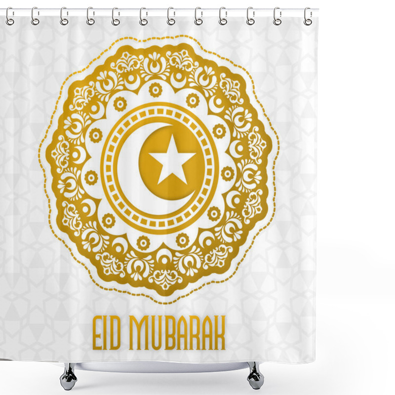 Personality  Floral Greeting Card Design For Eid Celebration. Shower Curtains