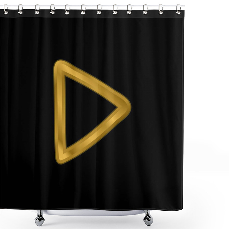 Personality  Arrow Point Hand Drawn Outline Pointing To Right Direction Gold Plated Metalic Icon Or Logo Vector Shower Curtains