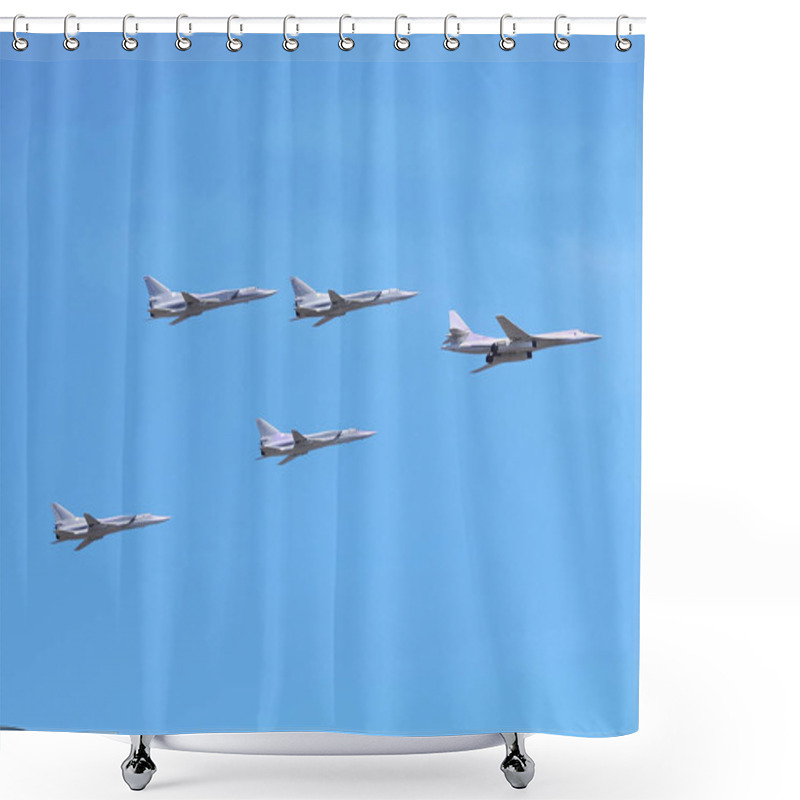 Personality  Modern Long Range Bombers  Of The Air Force Of Russia In A Sky Shower Curtains