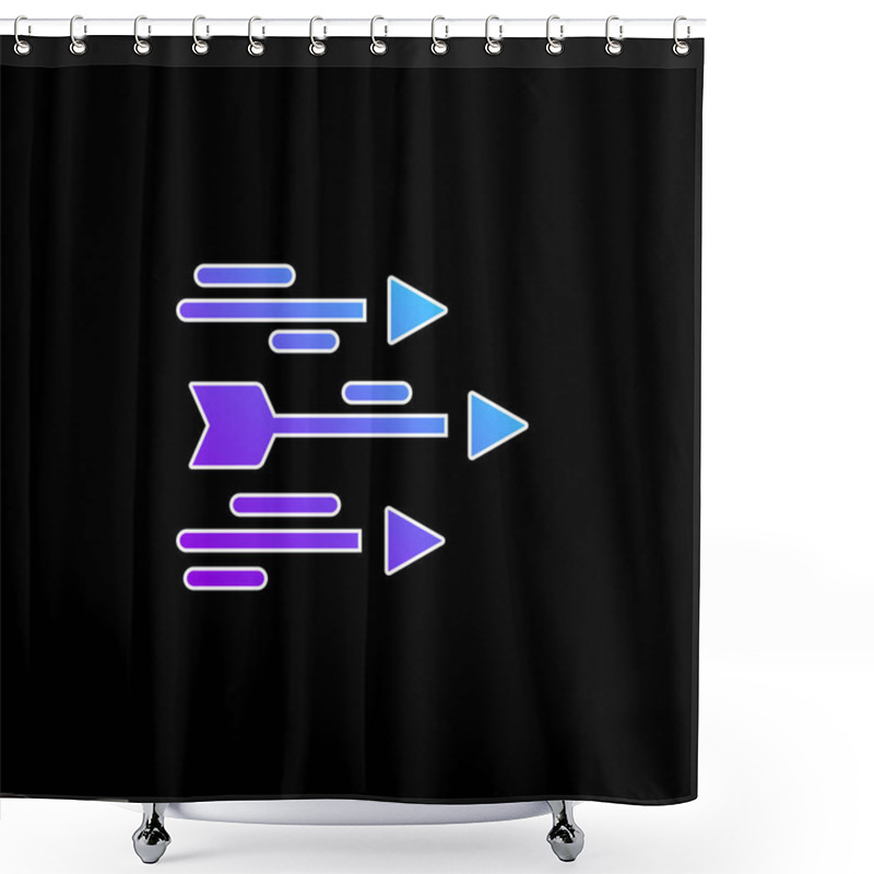 Personality  Arrows Blue Gradient Vector Icon Shower Curtains