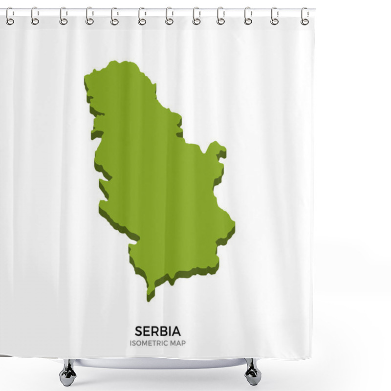 Personality  Isometric Map Of Serbia Detailed Vector Illustration Shower Curtains