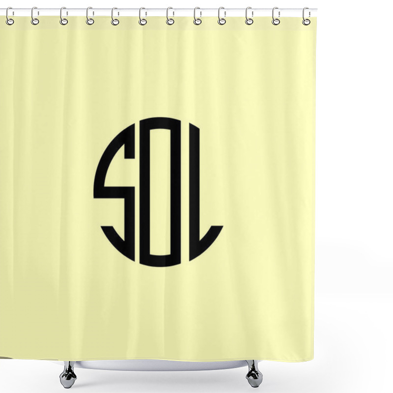 Personality  Creative Rounded Initial Letters SOL Logo. It Will Be Suitable For Which Company Or Brand Name Start Those Initial. Shower Curtains