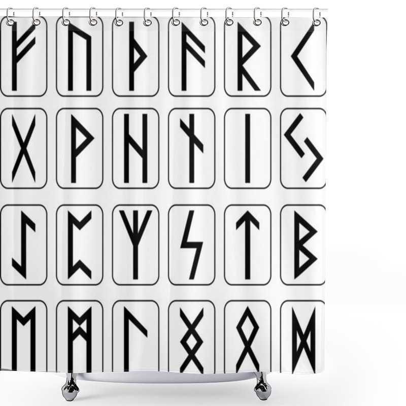 Personality  Set Of Runes Shower Curtains