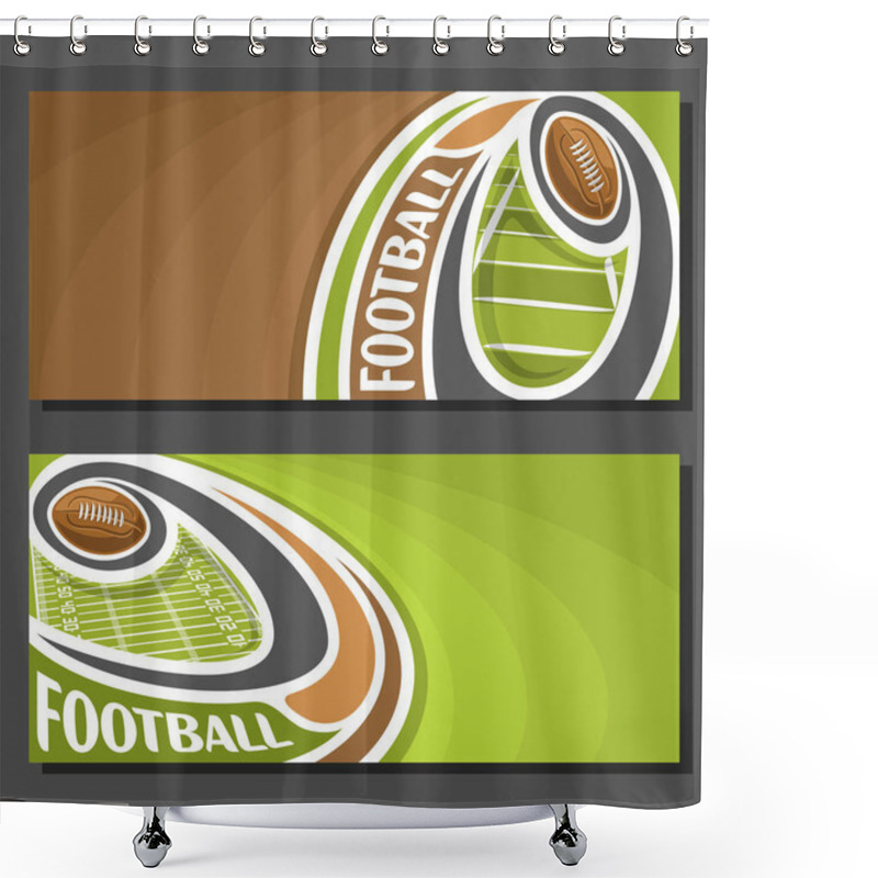 Personality  Vector Banners For American Football Shower Curtains