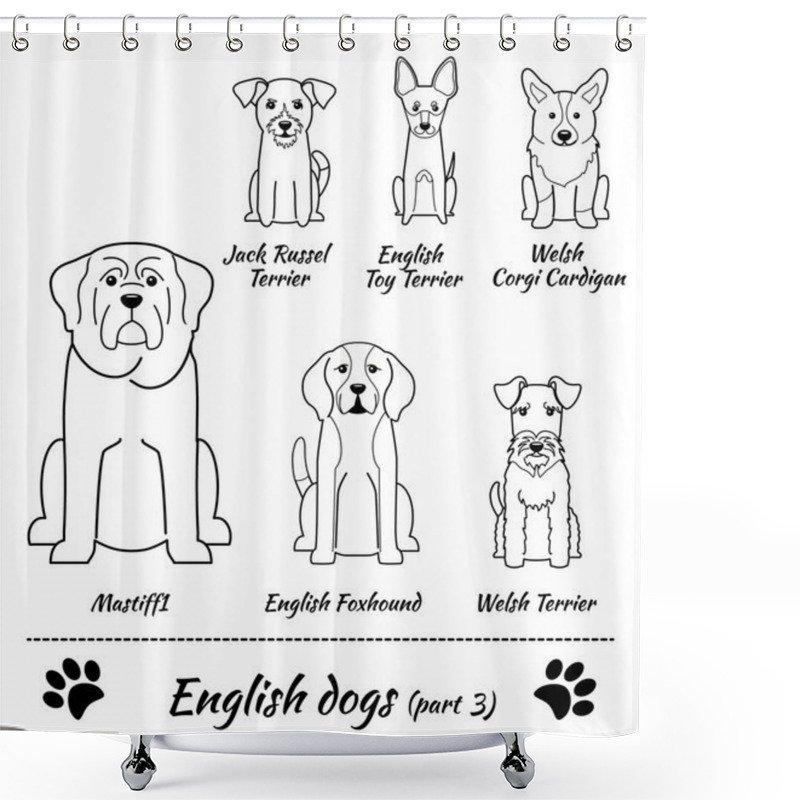 Personality  English Breed Of Dogs Shower Curtains