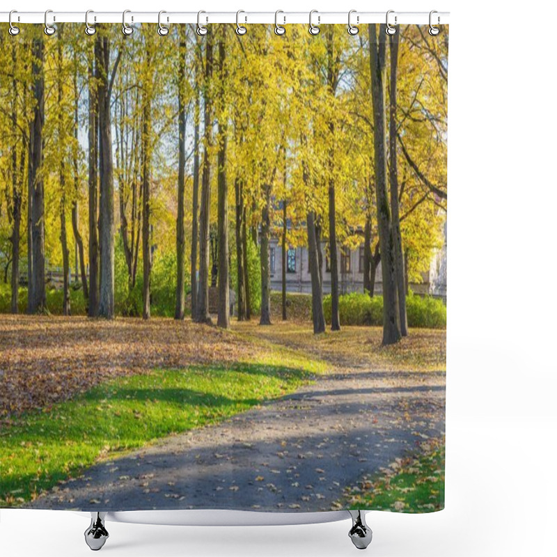 Personality  Arkadijas  Park In Riga, District Agenskalsns. Autumn, Yellow Tr Shower Curtains