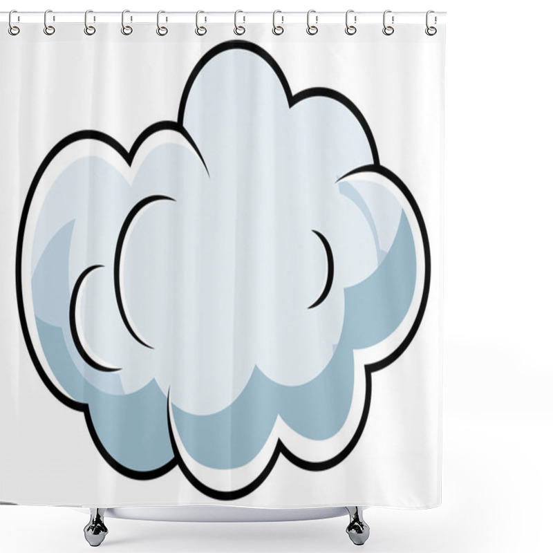 Personality  Cute Comic Cloud Cartoon Vector Shower Curtains