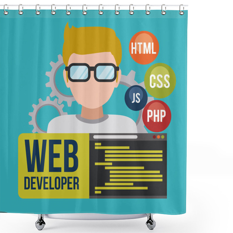 Personality  Web Developer Design. Shower Curtains