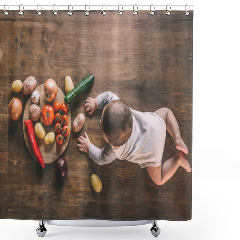 Personality  Little Boy On Kitchen Table Shower Curtains