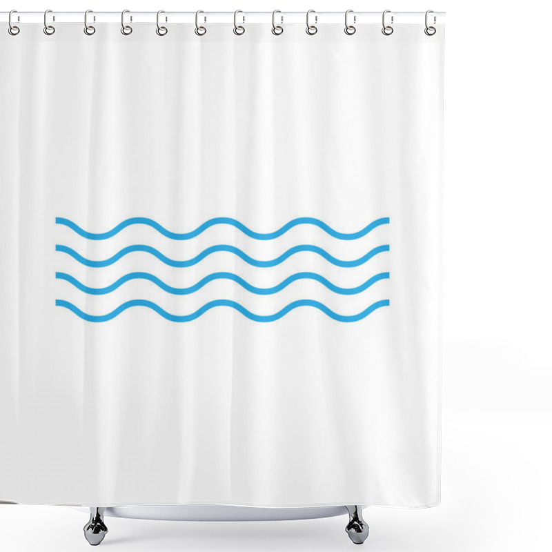 Personality  Wave Icon On White Background. Vector Illustrations. Flat Shower Curtains