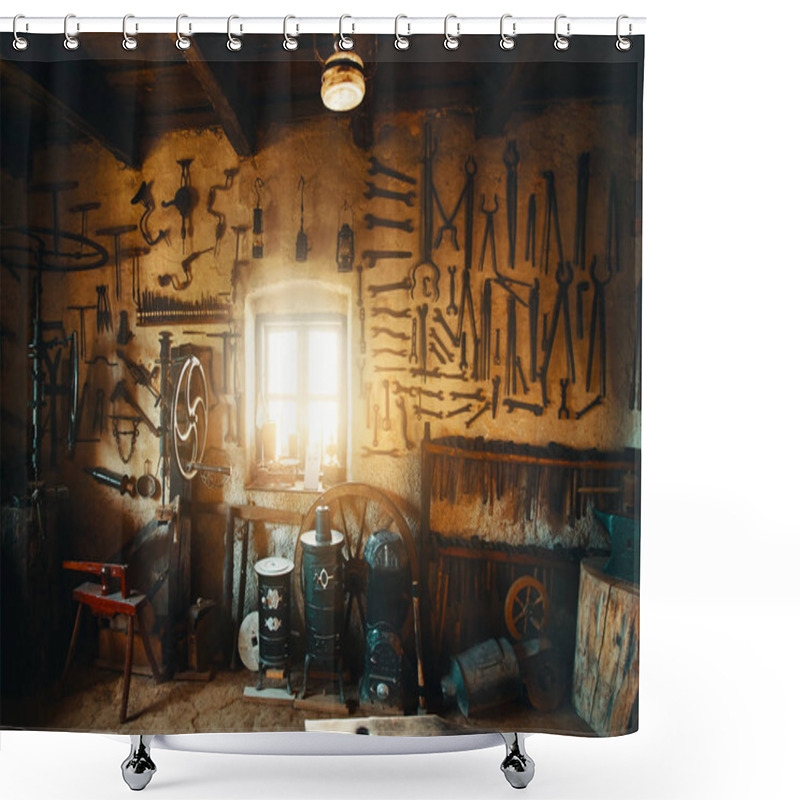 Personality  Old Smithy Workshop Interior Shower Curtains