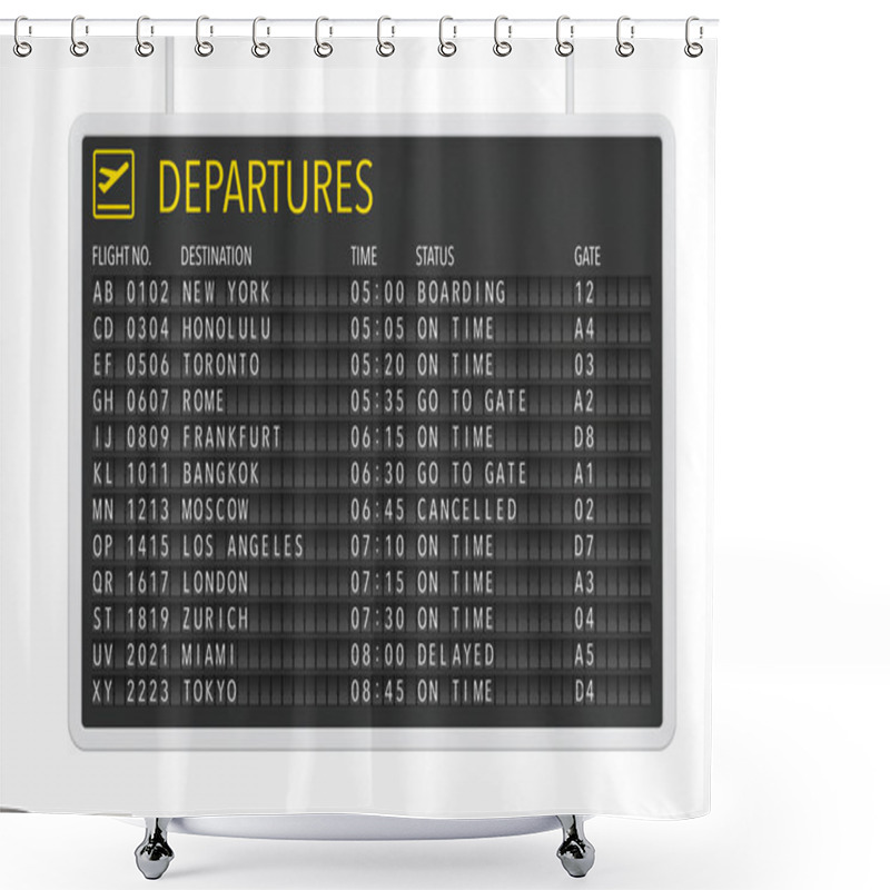 Personality  Airport Departures Table Shower Curtains