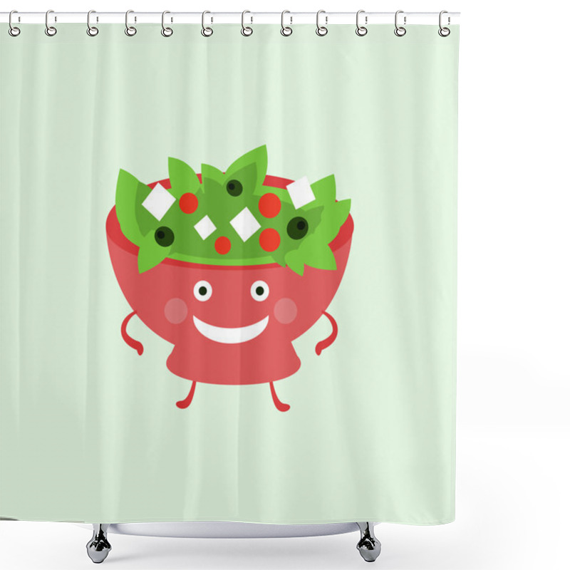 Personality  Humanized Salad Funny Illustration Shower Curtains