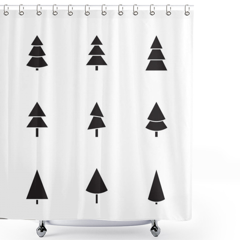 Personality  Christmas Trees Icons. Shower Curtains