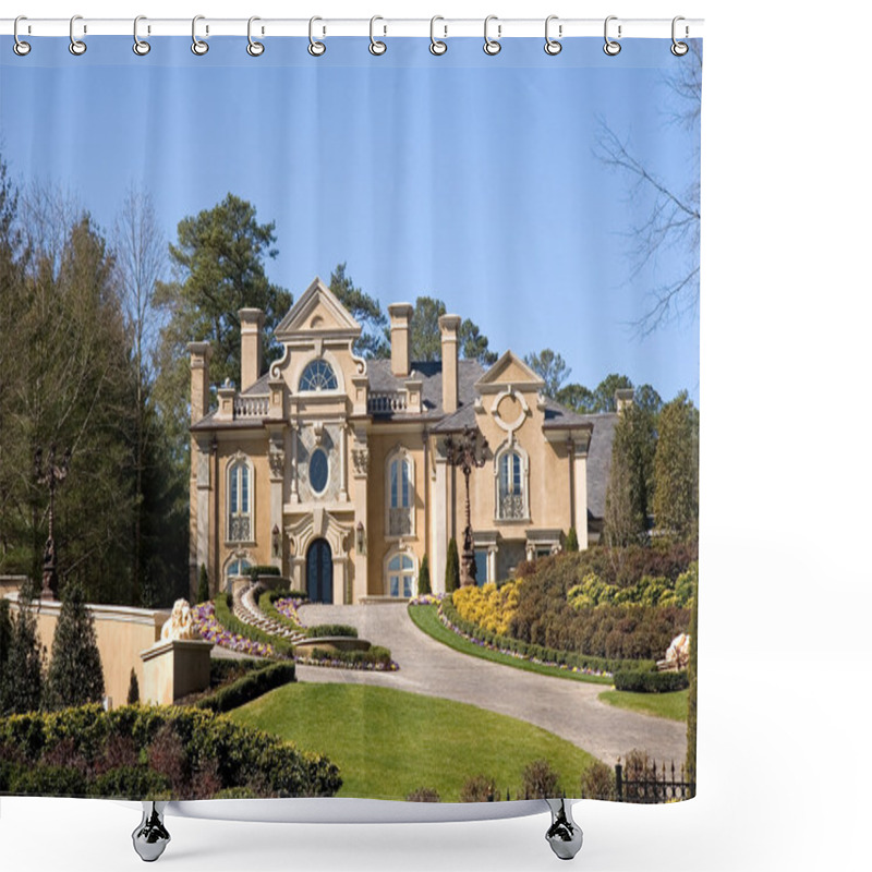 Personality  Large Stucco House On Hill Shower Curtains