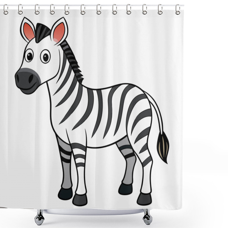 Personality  Ungulates Flat Vector Illustration Style On White Background Shower Curtains