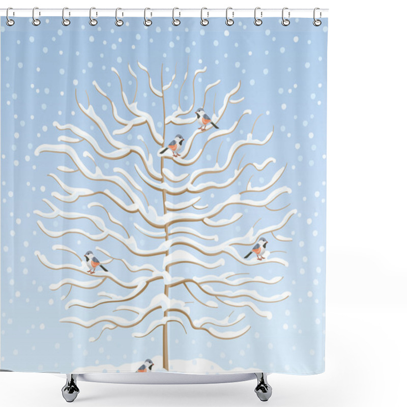 Personality  Winter Tree Shower Curtains