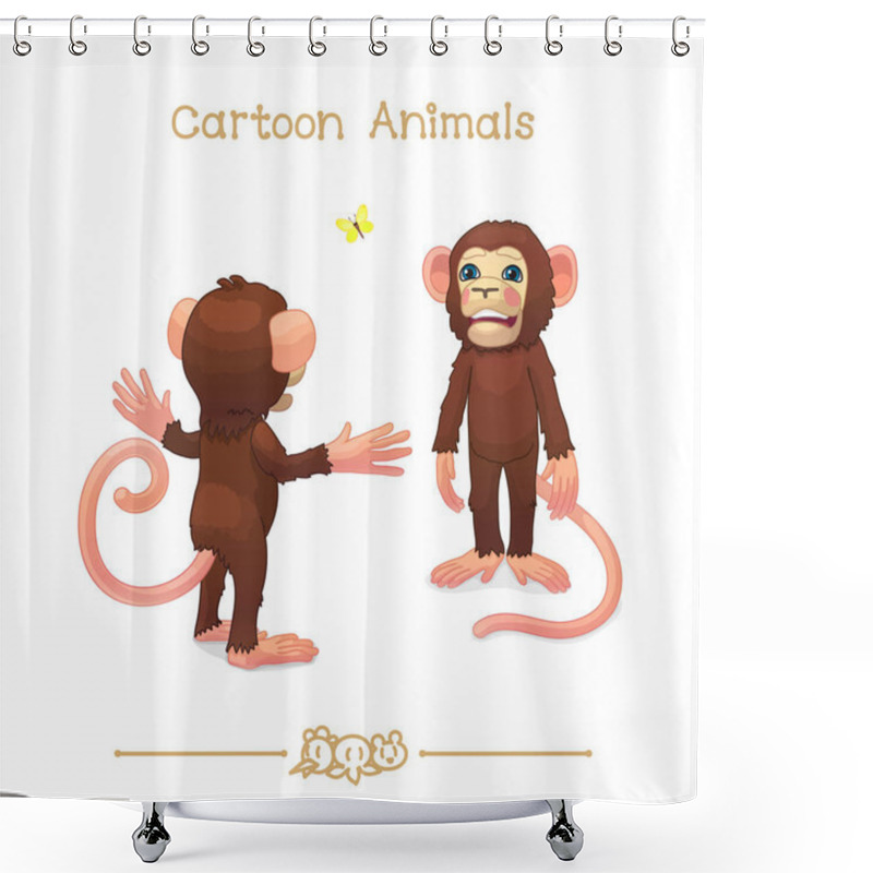 Personality   Toons Series Cartoon Animals: Monkeys Shower Curtains