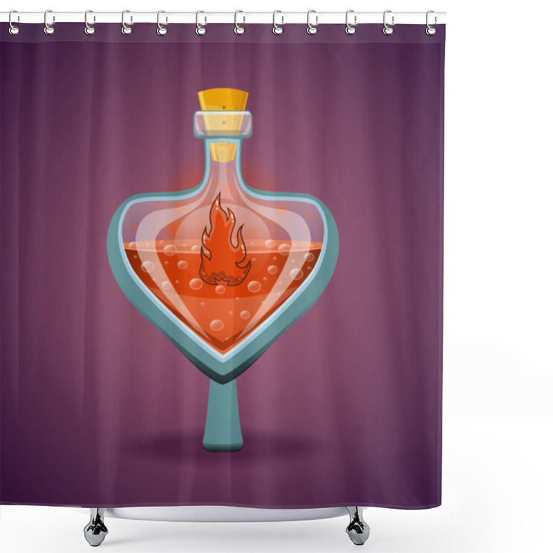 Personality  Bottle Of Magic Elixir With Flame Shower Curtains