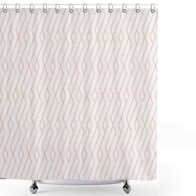 Personality  Abstract Geometric Orange Diagonal Line On White Background Illustration Seamless Pattern Template Shower Curtains