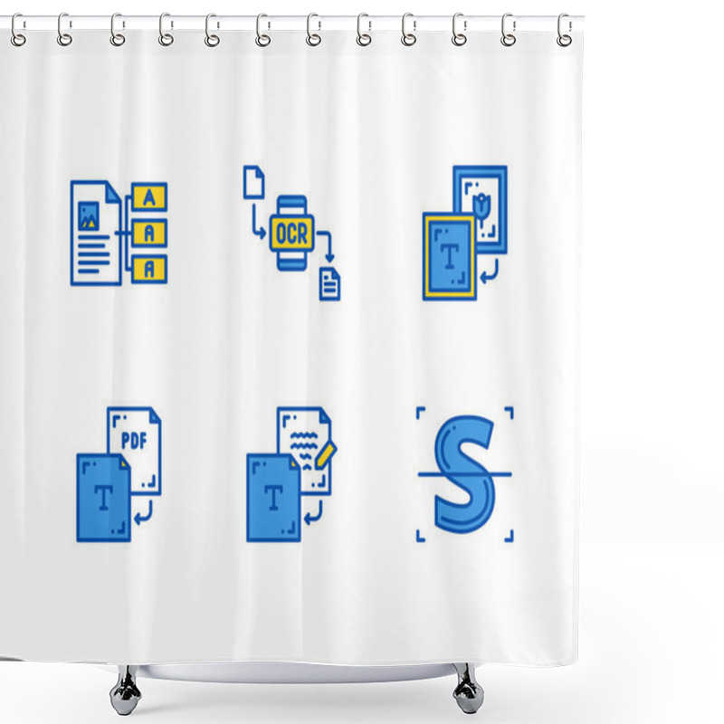 Personality  Optical Character Recognition Icons Set Shower Curtains