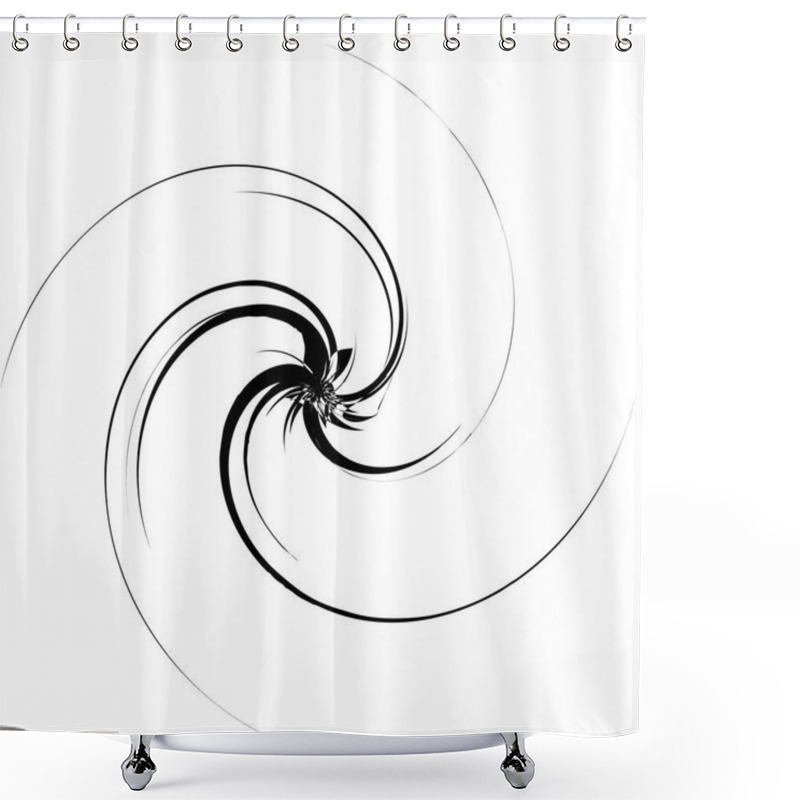 Personality  Abstract Concentric Radial Geometric Motif, Vector, Illustration  Shower Curtains