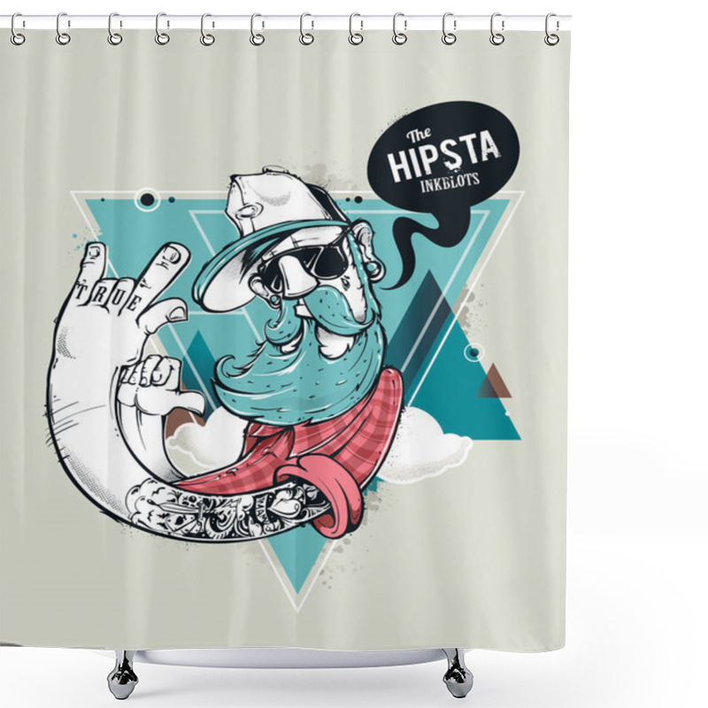 Personality  Hipster Graffiti Character Shower Curtains