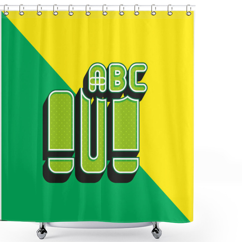 Personality  Book Green And Yellow Modern 3d Vector Icon Logo Shower Curtains