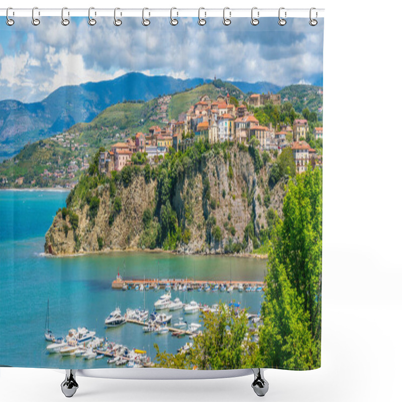 Personality  Panoramic View In Agropoli With The Sea In The Background. Cilento, Campania, Southern Italy. Shower Curtains