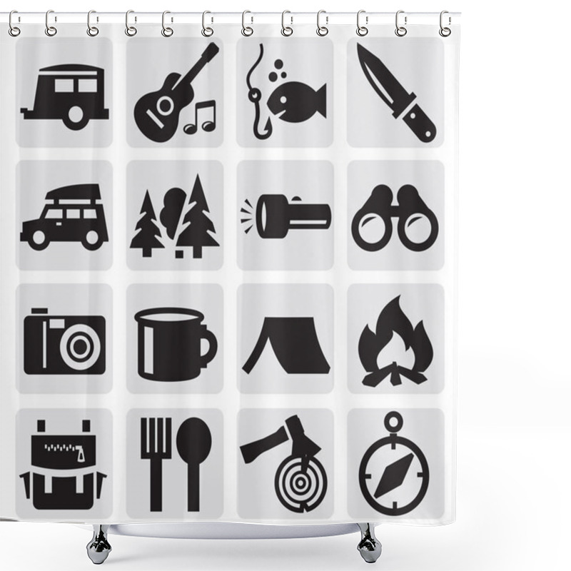 Personality  Camping Theme Shower Curtains