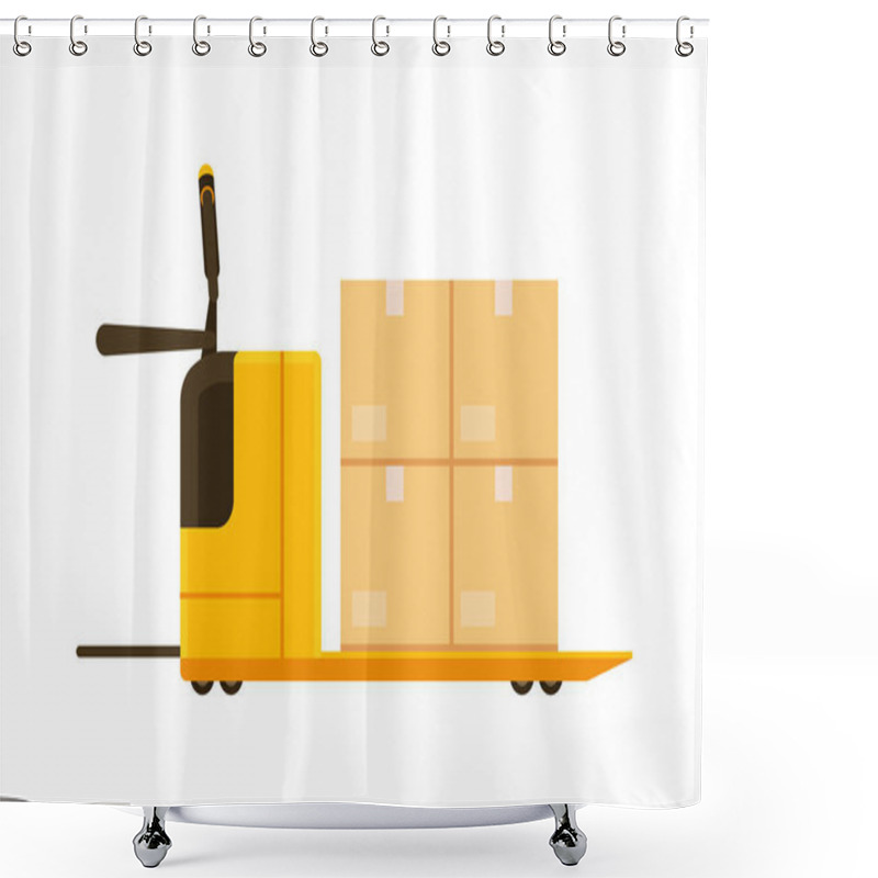 Personality  Warehouse Hydraulic Equipment Isolated On White Shower Curtains