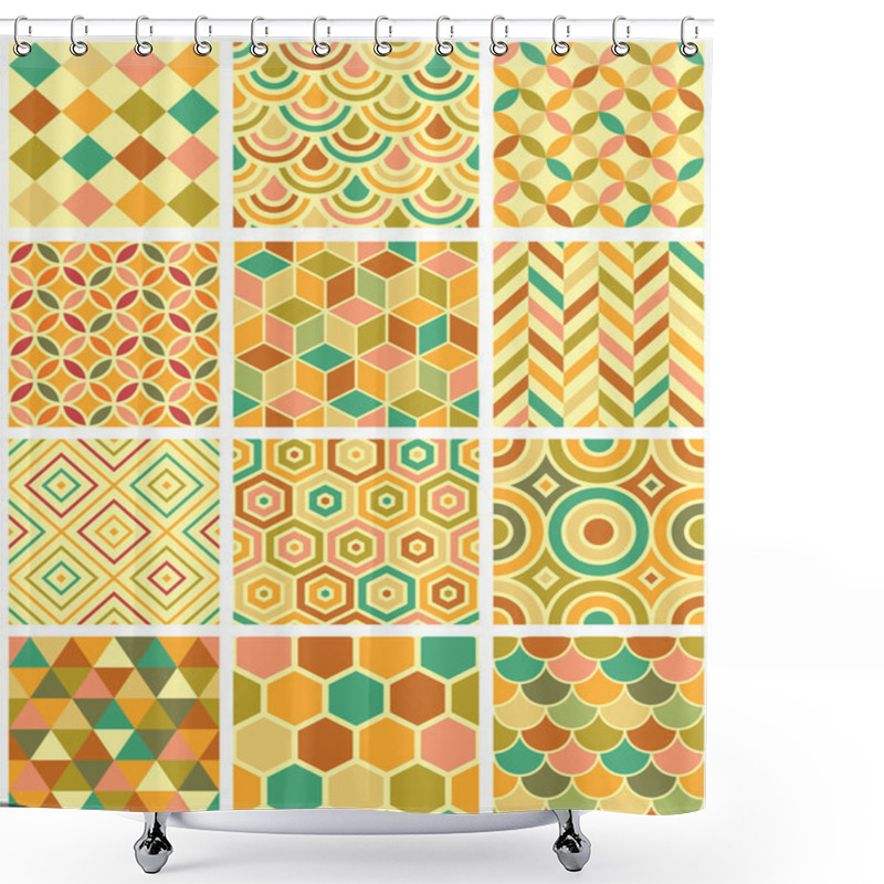 Personality  Big Set Elements For Samples Geometric Vector Patterns Shower Curtains