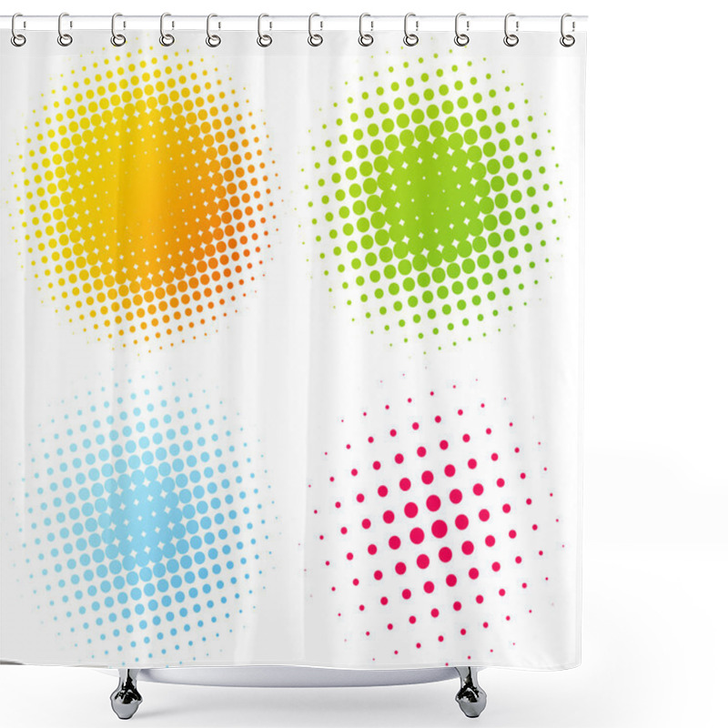 Personality  Set Of Abstract Halftone Design Elements Shower Curtains