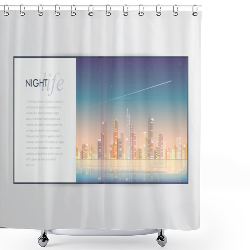 Personality  City Skyline At Night Shower Curtains