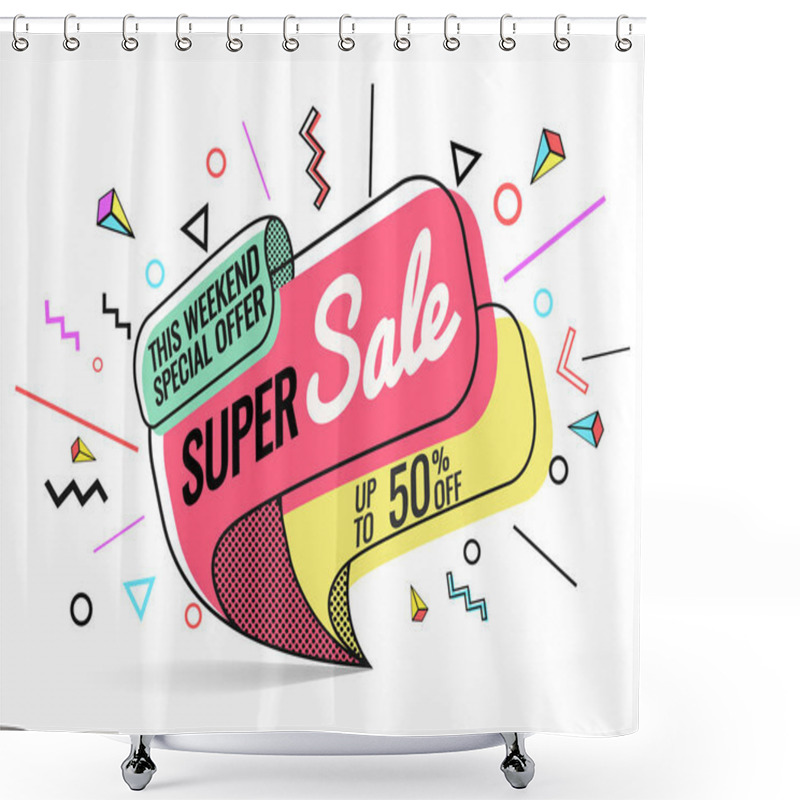 Personality  Super Sale, Vector Illustration Shower Curtains