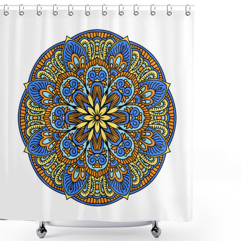 Personality  Mandala Pattern Flower Vector. Shower Curtains