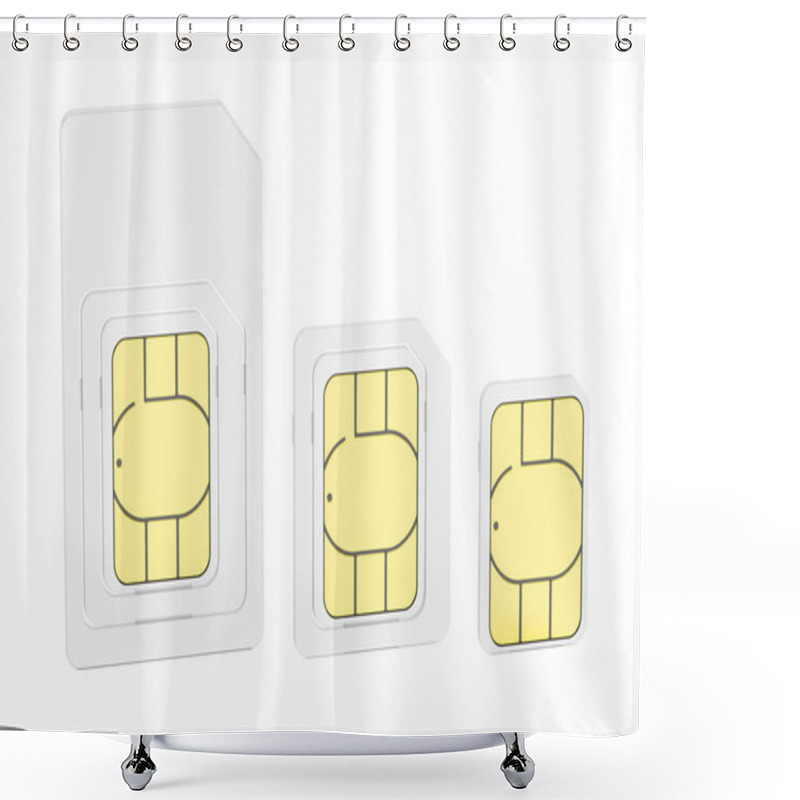 Personality  Mini, Micro, Nano Sim Cards, 3D Rendering Shower Curtains