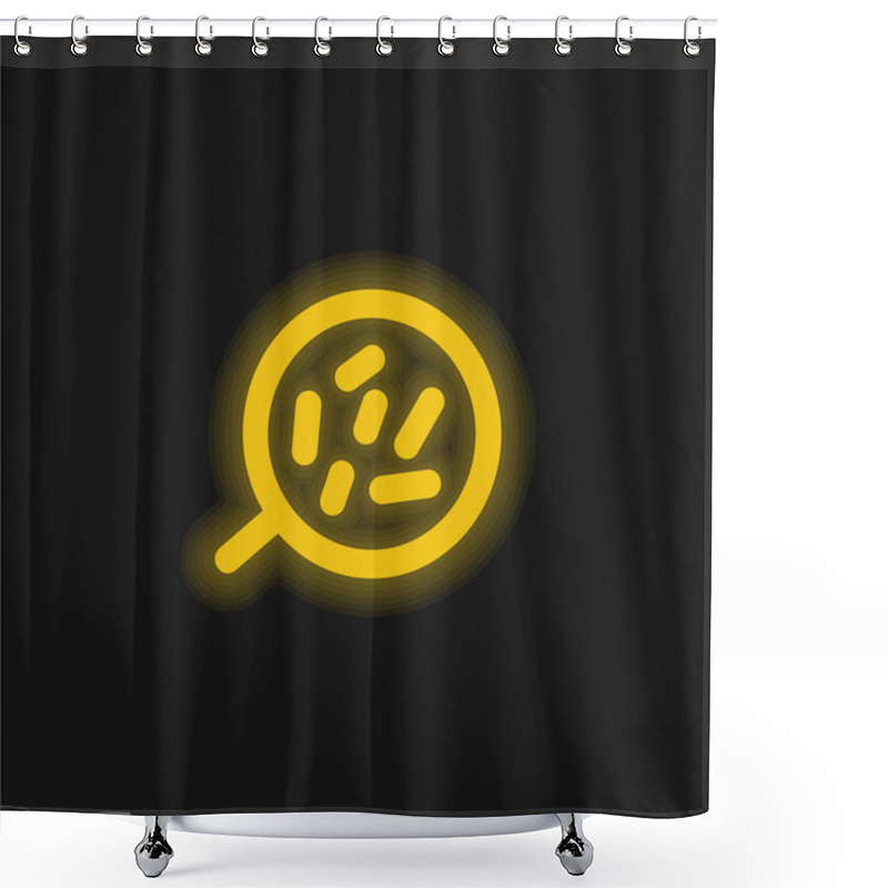 Personality  Body Cells Under A Magnification Tool Yellow Glowing Neon Icon Shower Curtains