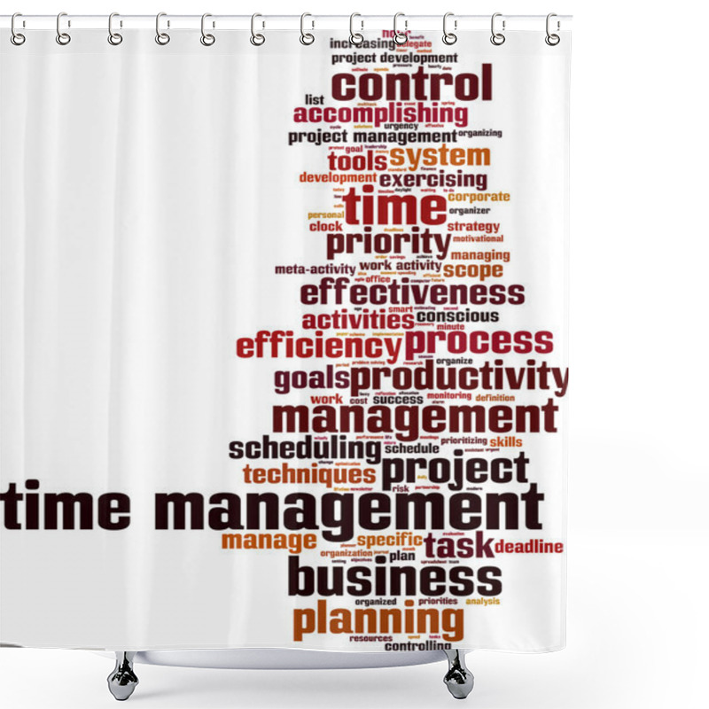 Personality  Time Management Word Cloud Shower Curtains