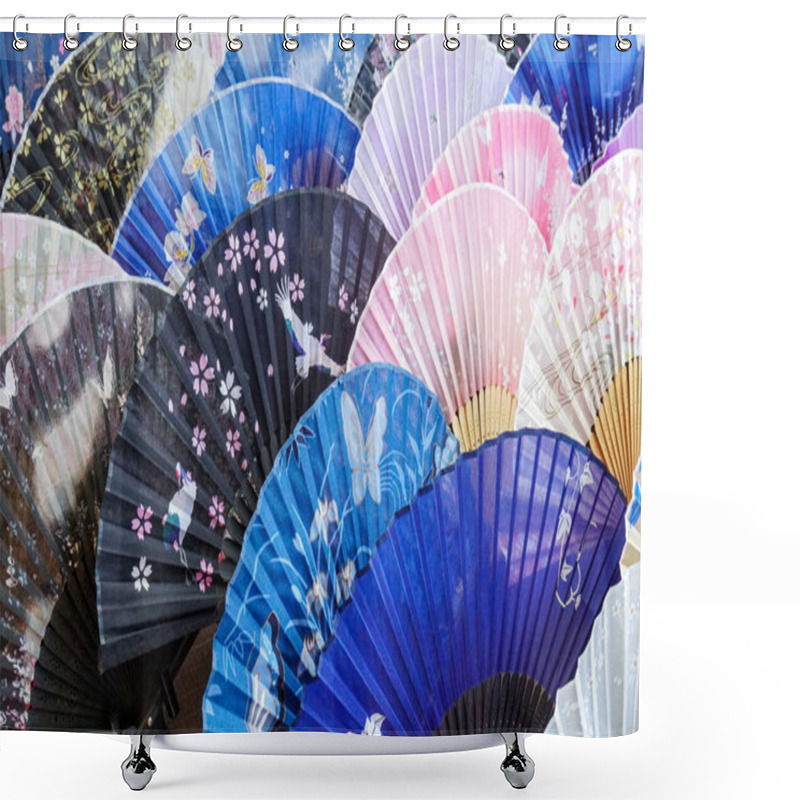 Personality  A Variety Of Japanese Traditional Fans Shower Curtains