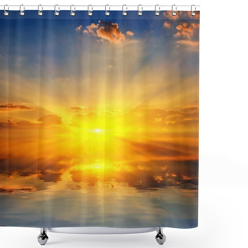 Personality  Dramatic Sunset Over A Lake Shower Curtains