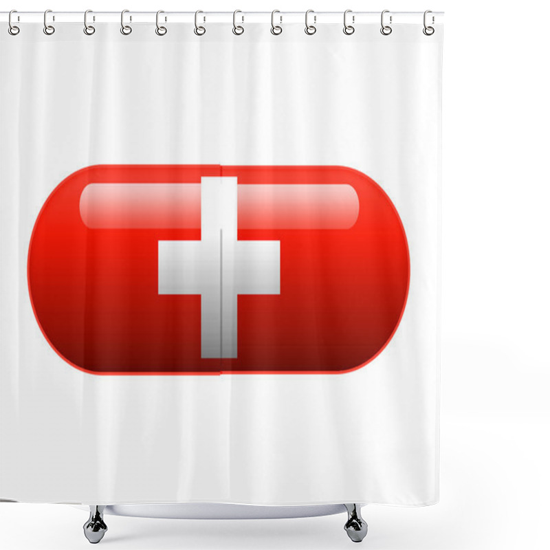 Personality  Swiss Pill Shower Curtains