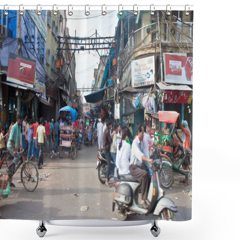 Personality  Traffic On A Street In Old Delhi Shower Curtains